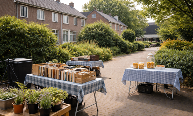 Buurtbewoners verrassen elkaar met mini-markt in Amersfoort-Zuid: ‘Gewoon iets gezelligs doen’