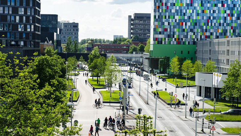 Meerderheid van de mensen loopt door rood op Science Park, Utrecht