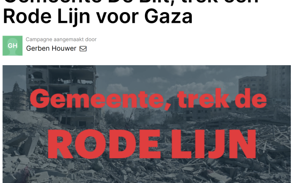 Ook gemeente De Bilt spreekt zich uit tegen Nederlandse betrokkenheid in Gaza