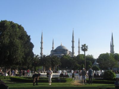 The Blue Mosque on the opposite side of the same park