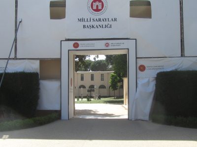 Parts of Dolmabahçe Palace are under construction.
