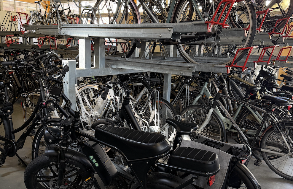 Cycling country, the Netherlands, has not enough parking spaces at the stations despite the huge bicycle sheds
