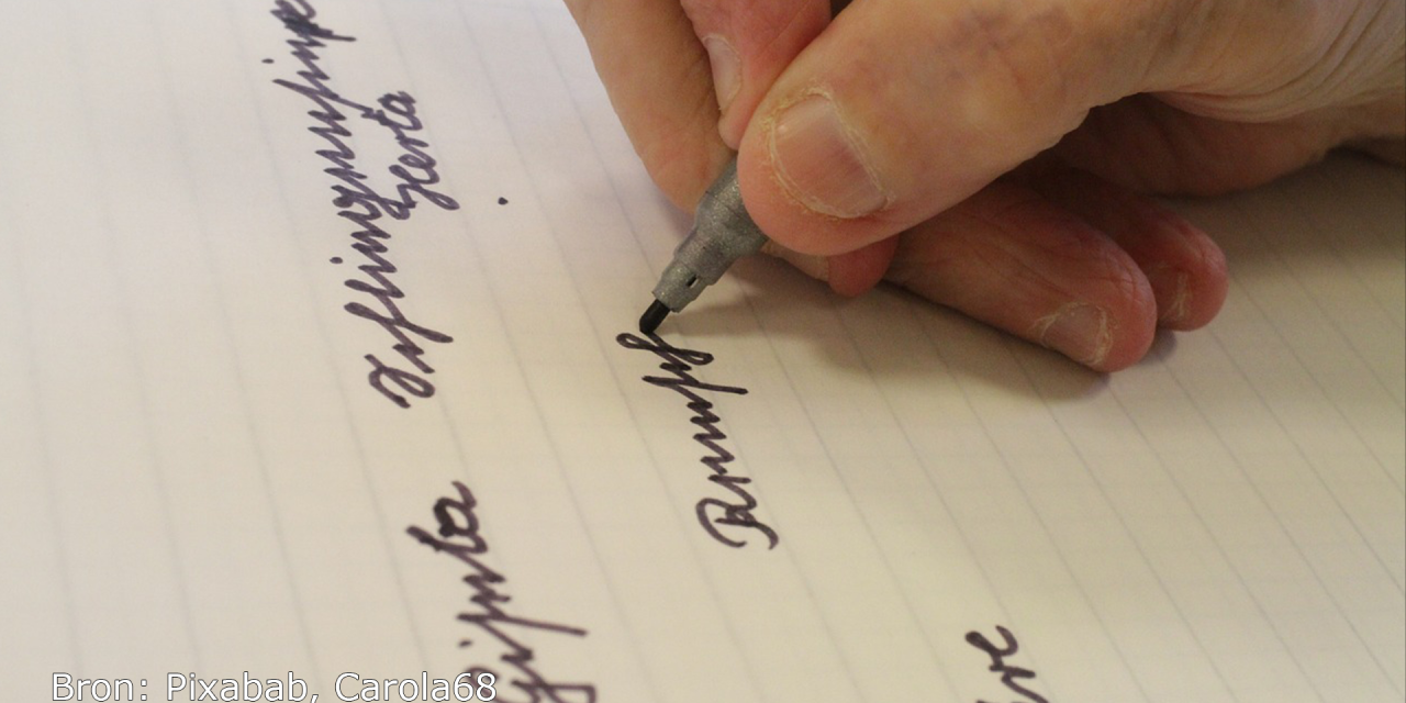 Cursief schrijven steeds minder vanzelfsprekend