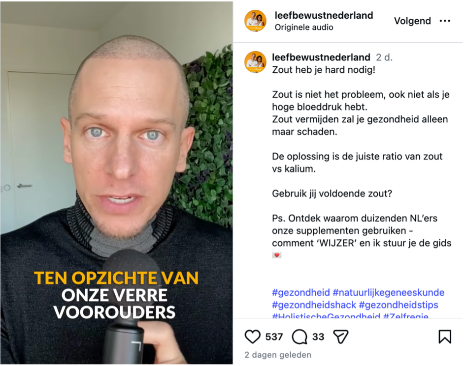 Factcheck: Influencer schept incompleet oordeel over kalium en een hoge bloeddruk