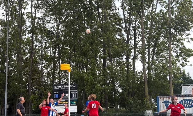 Na een spannende wedstrijd met goals over en weer wist C.K.V ANIMO 4 niet de tweede plek te bemachtigen