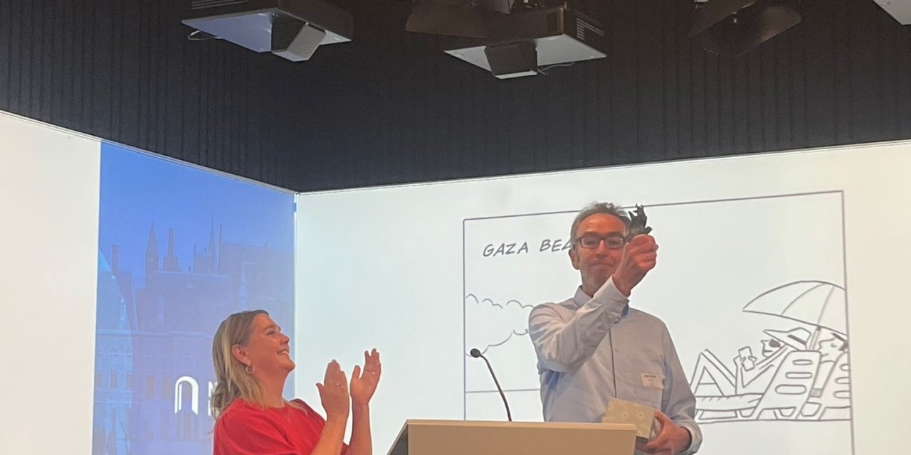 Inktspotprijs 2025 gewonnen door Peter de Wit met Gaza Beach 2030
