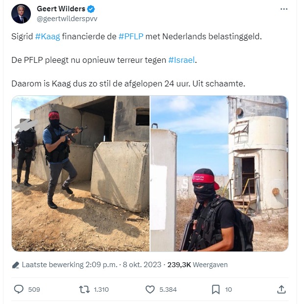 Factcheck: Claim Wilders over financiering PFLP door Kaag onjuist