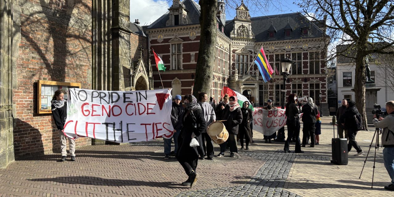 Protest trekt aandacht voorafgaand van de verjaardag van de Universiteit Utrecht