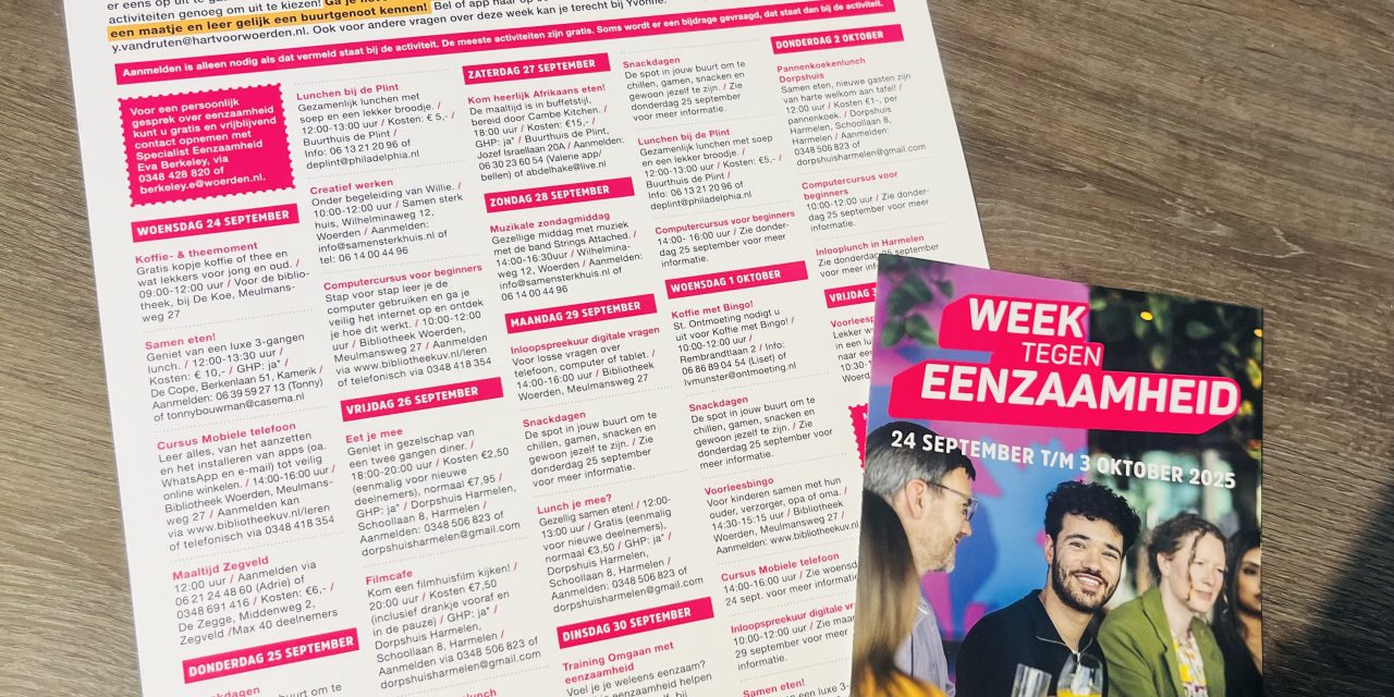 Week tegen Eenzaamheid krijgt vorm in Woerden, maar roept gemengde reacties op