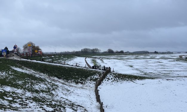 Sneeuw legt werkzaamheden Lekdijk tussen Wijk bij Duurstede en Amerongen tijdelijk stil